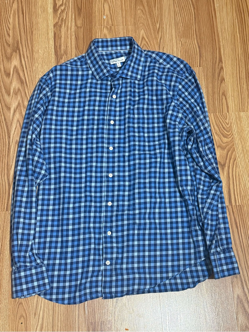 Peter Millar Blue Plaid Button-Down Shirt